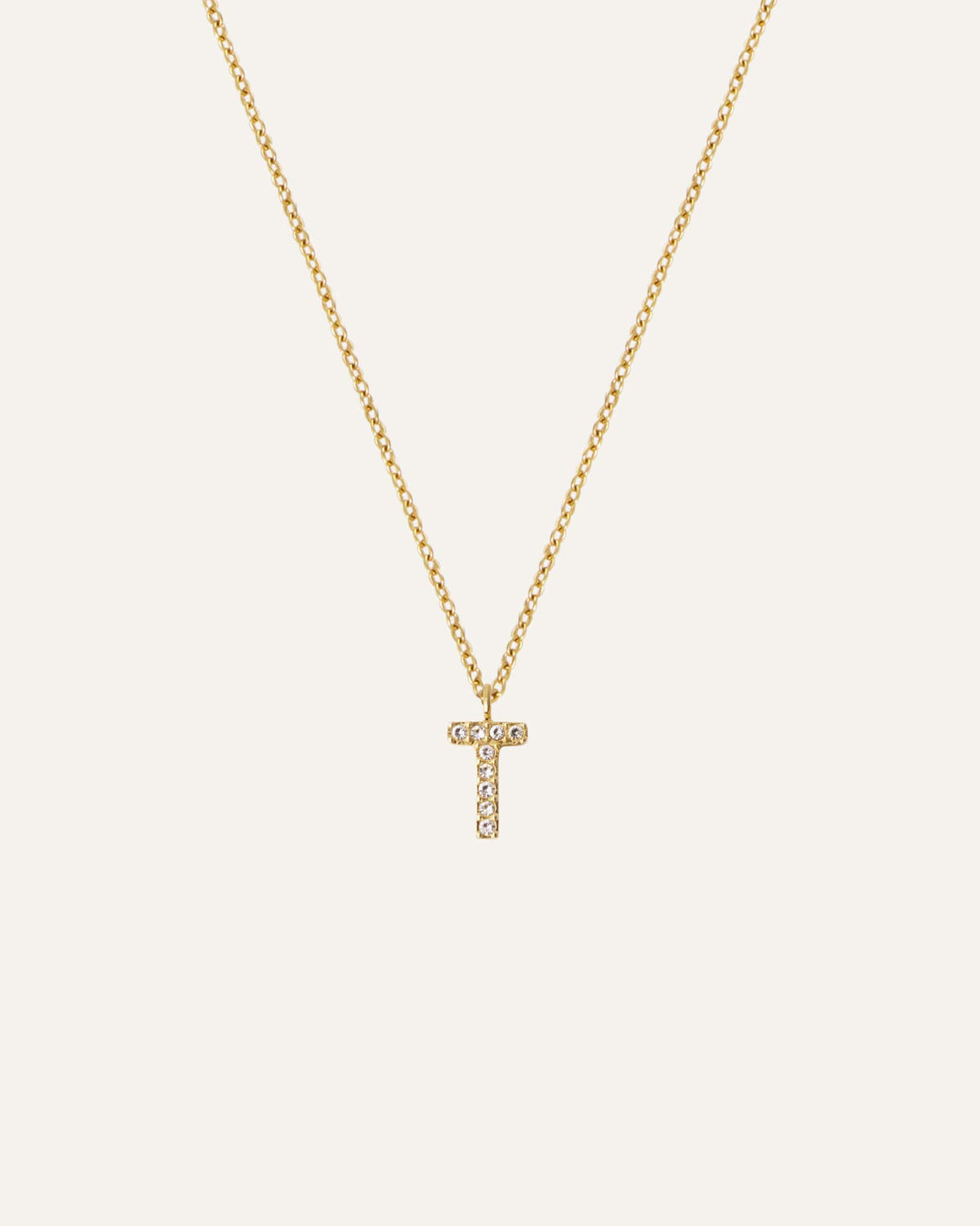 Petite Stone Letter Necklace