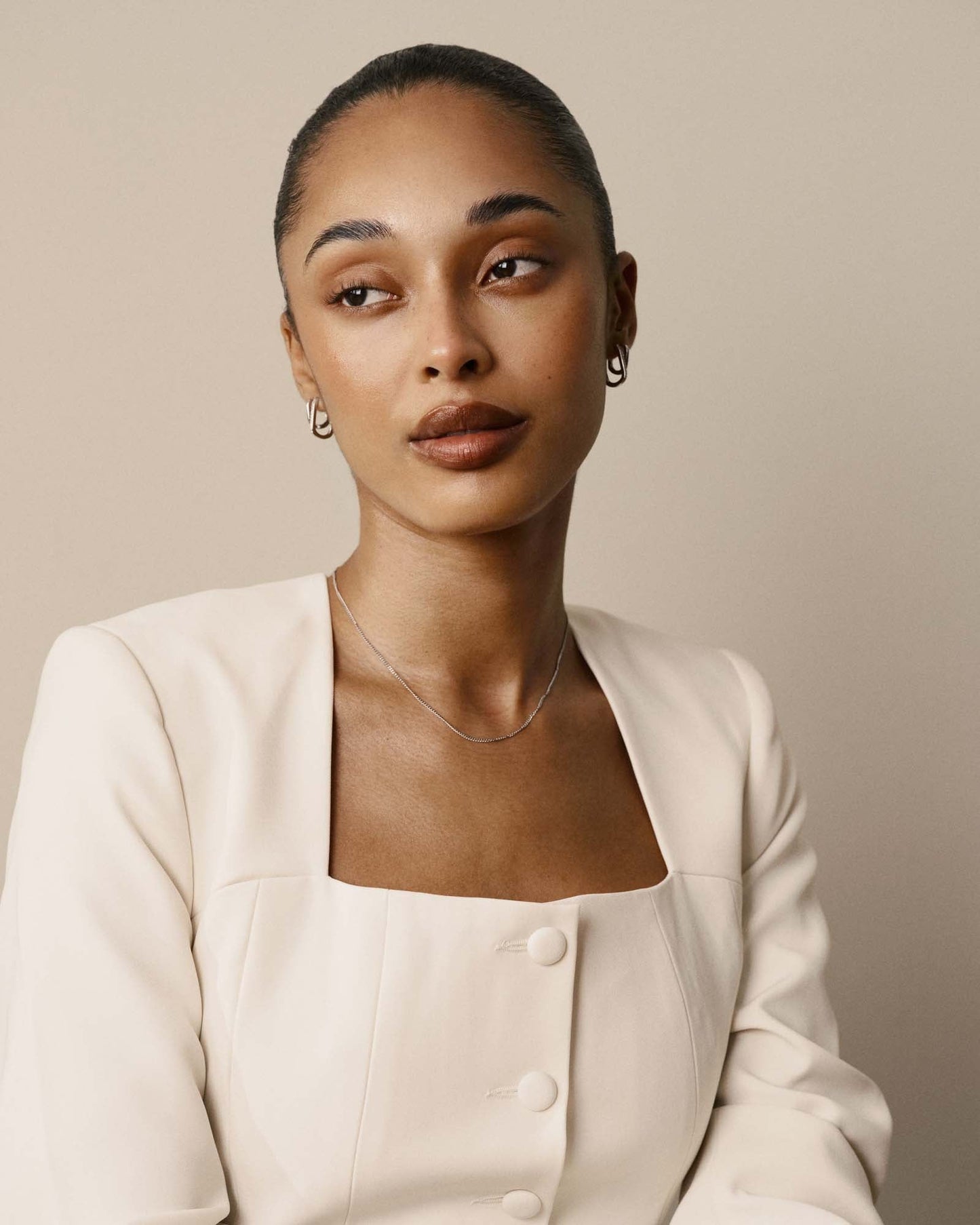 Thin Curb Chain Steel Medium Necklace