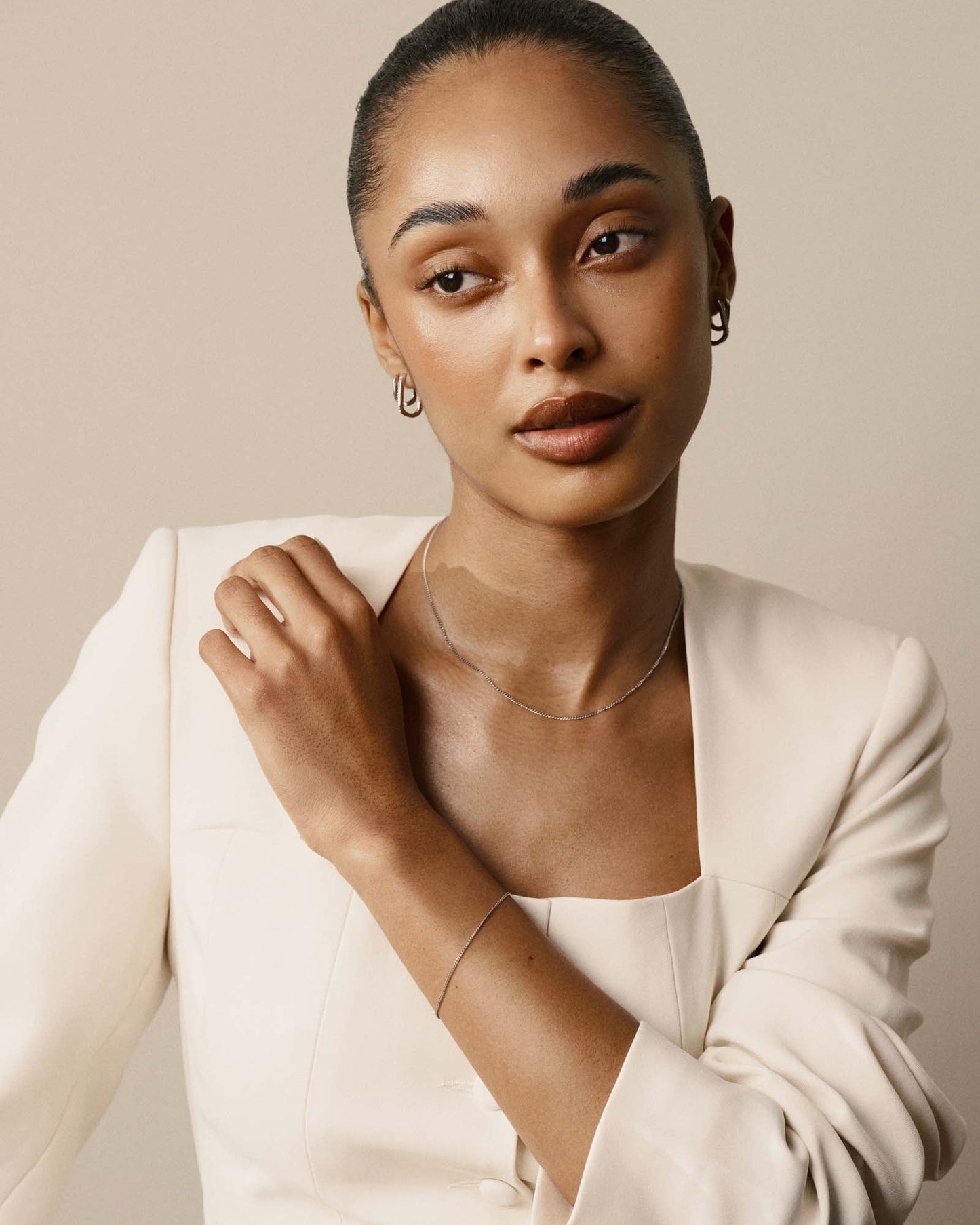 Thin Curb Chain Steel Bracelet