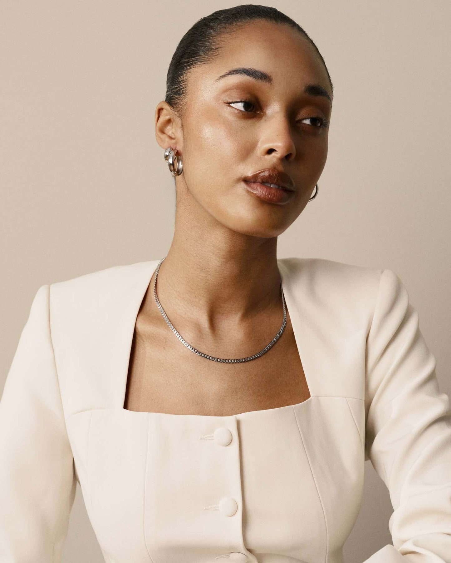 Serpentine Chain Steel Medium Necklace