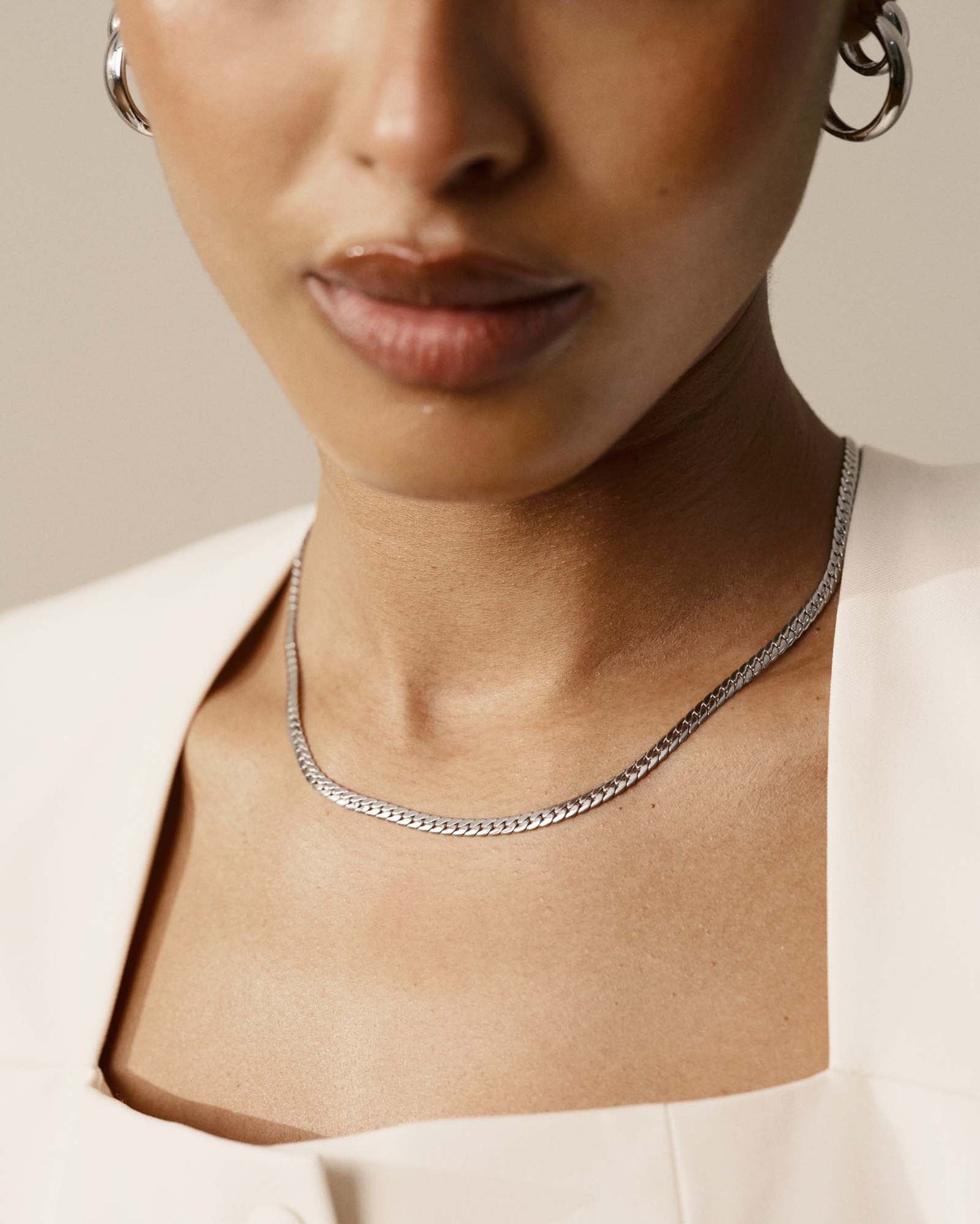 Serpentine Chain Steel Medium Necklace