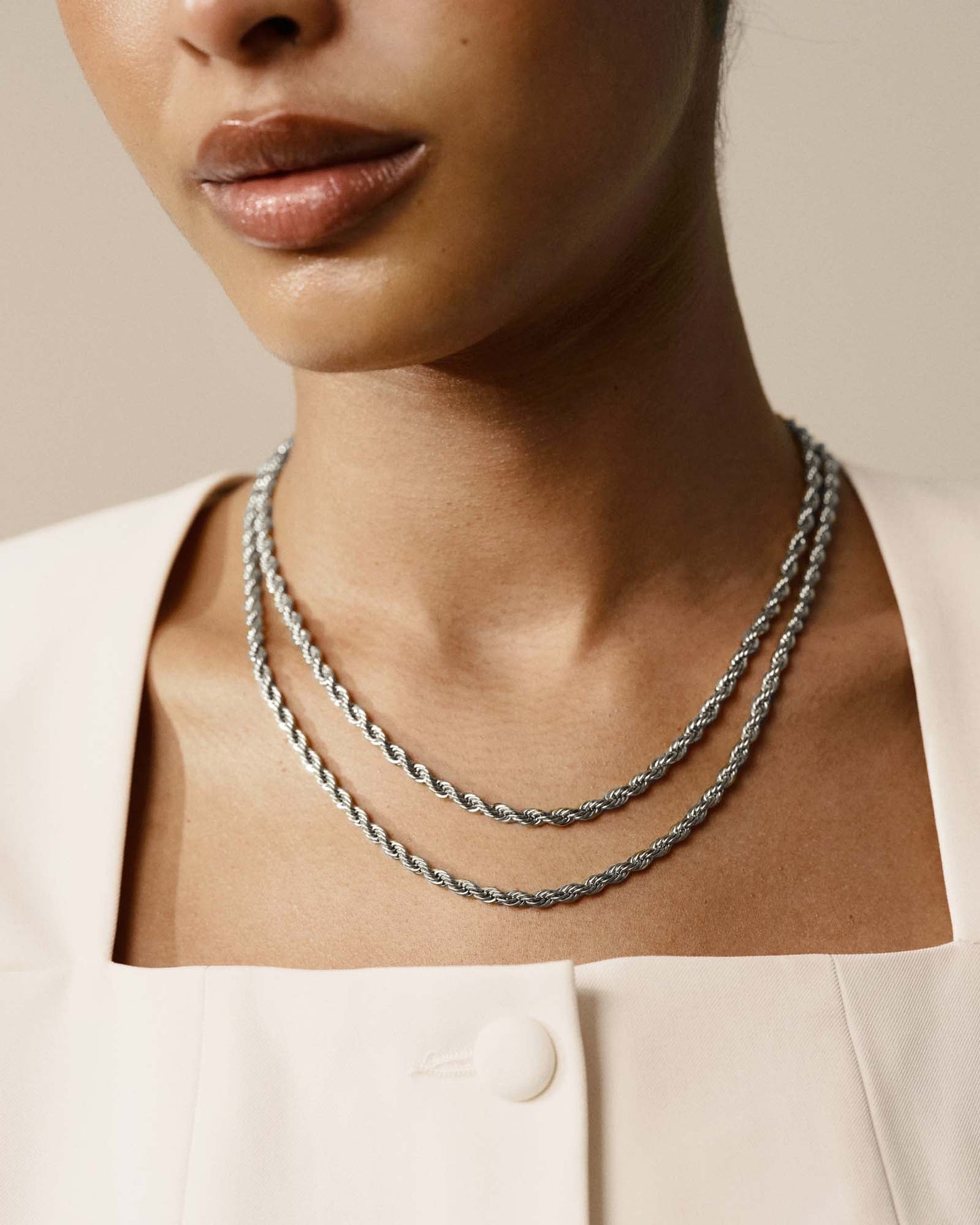 Bold Rope Chain Steel Medium Necklace