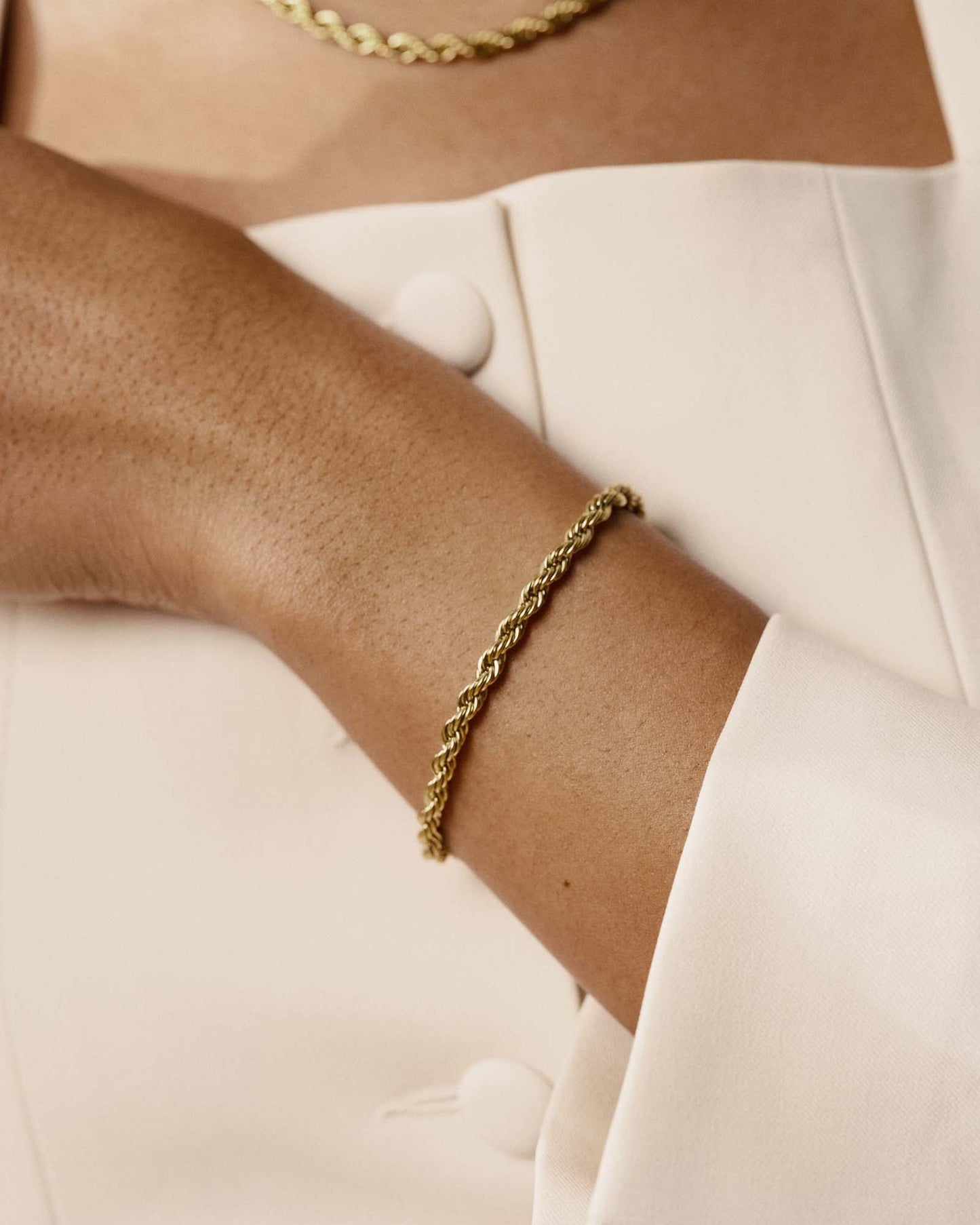 Bold Rope Chain Gold Bracelet