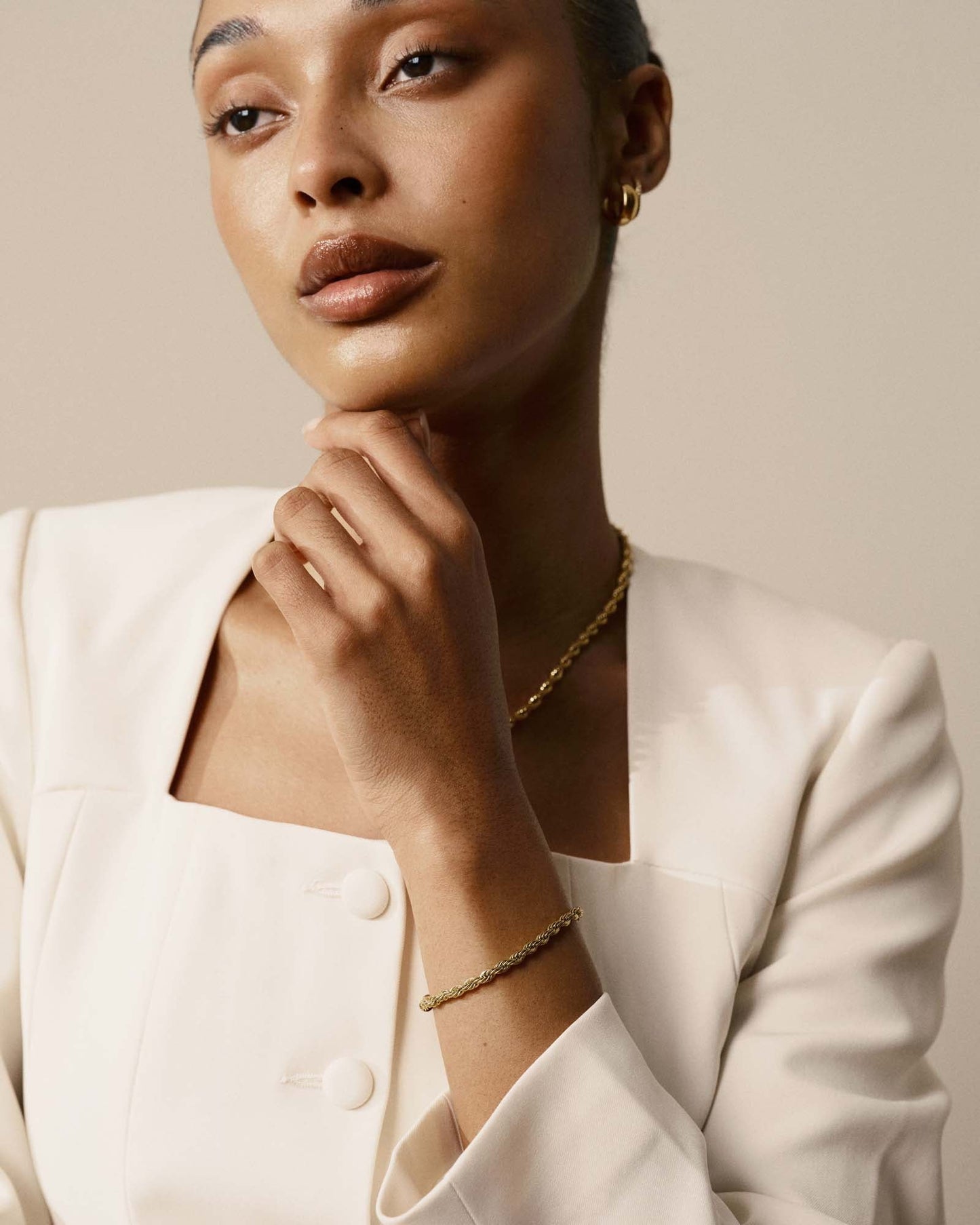 Bold Rope Chain Gold Bracelet