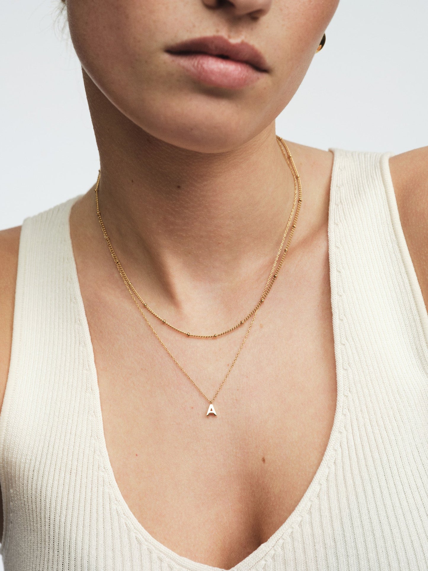 Petite Plain Letter Necklace