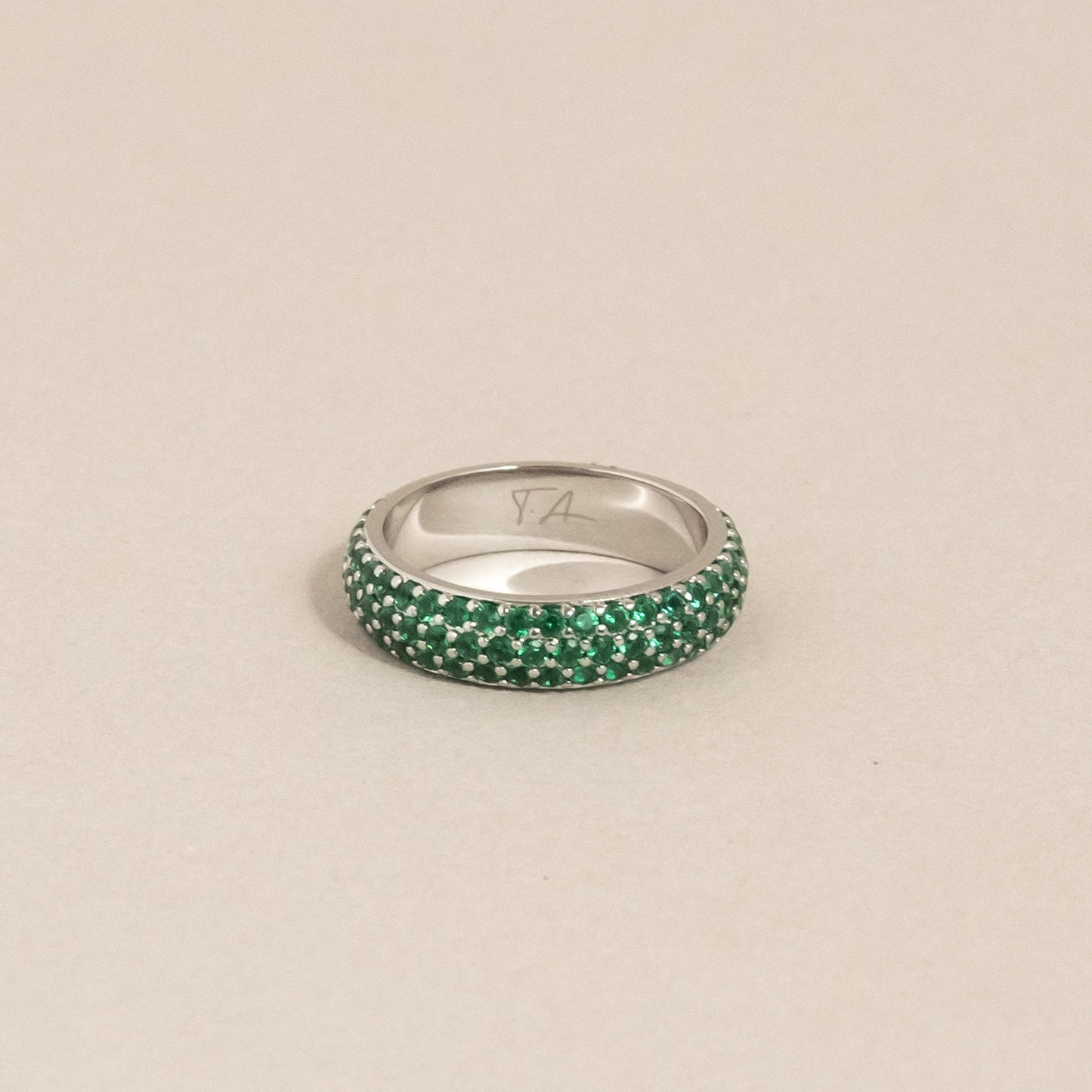 Solar Ring Silver/Green