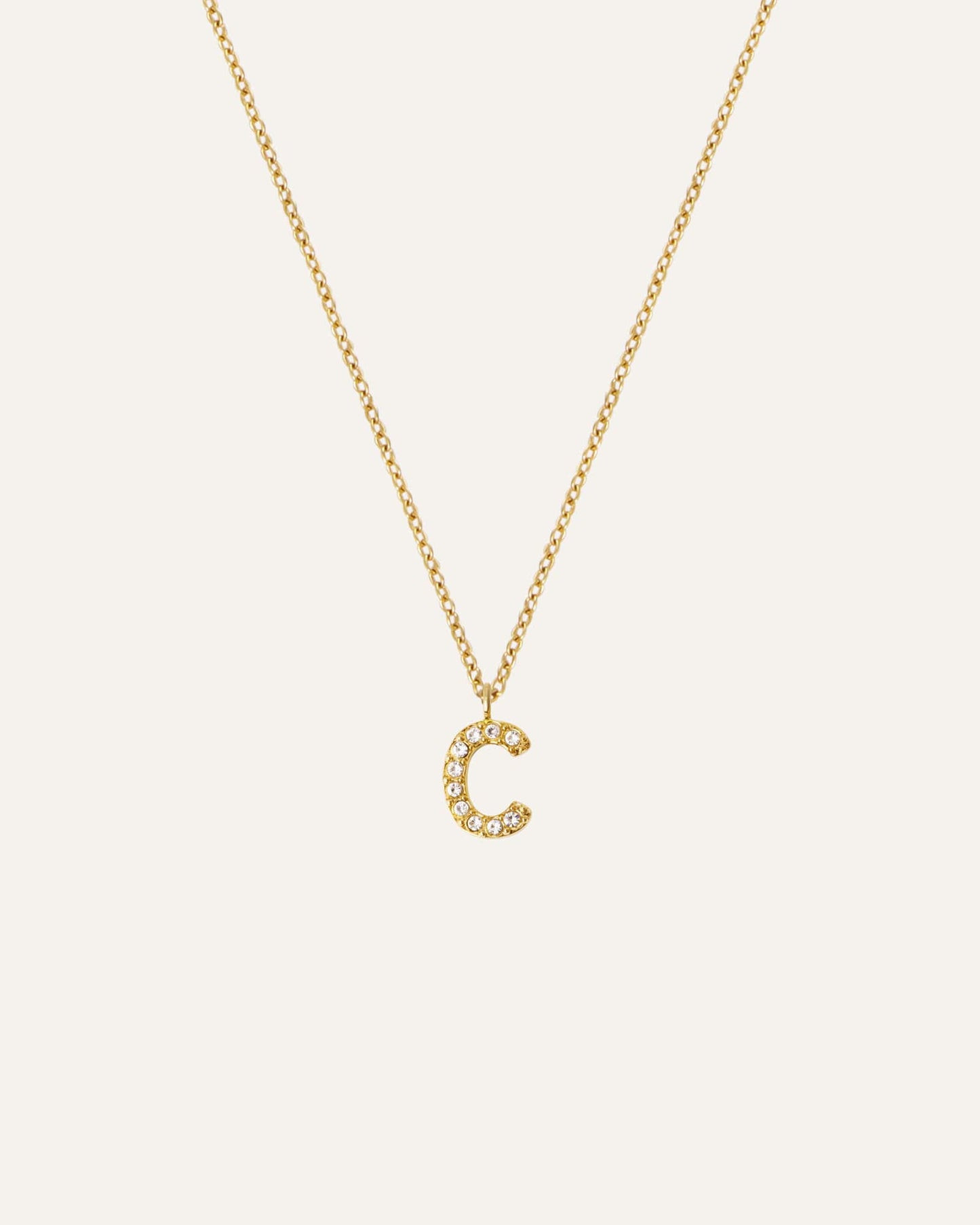 Petite Stone Letter Gold Necklace