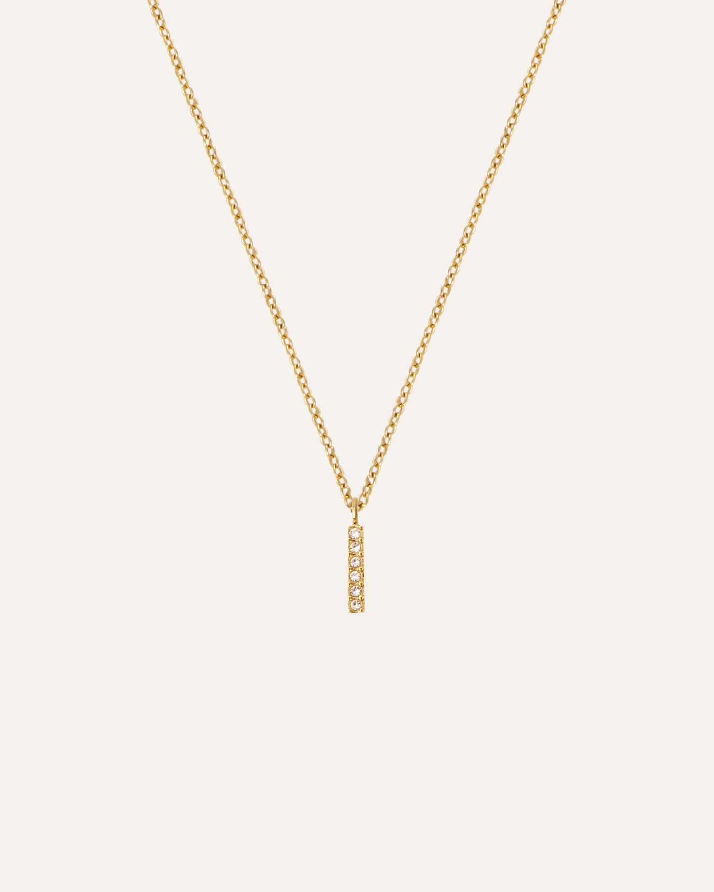 Petite Stone Letter Gold Necklace