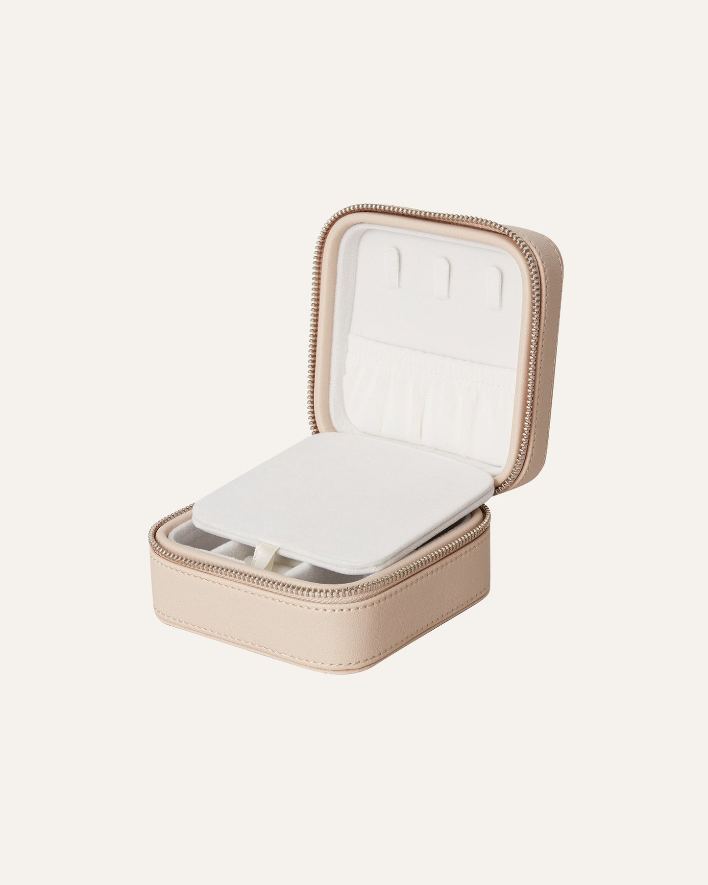 Gratis smykkeveske liten beige