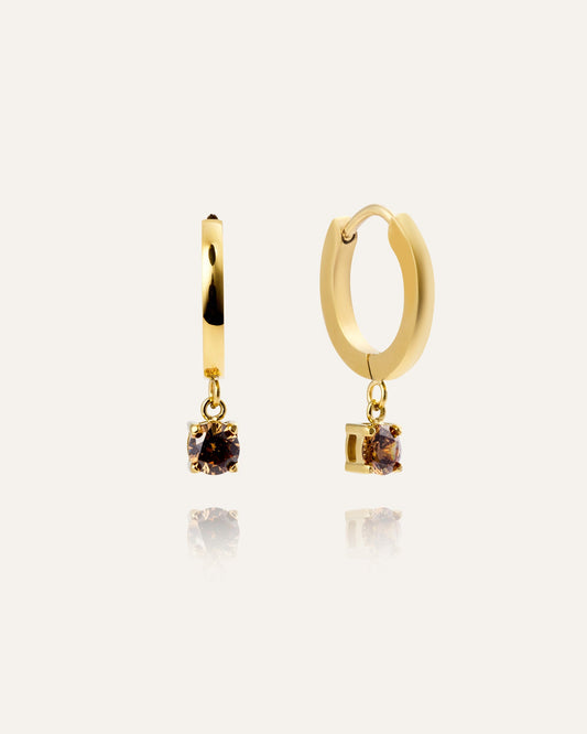 Jolie Gold Hoops - Coffee