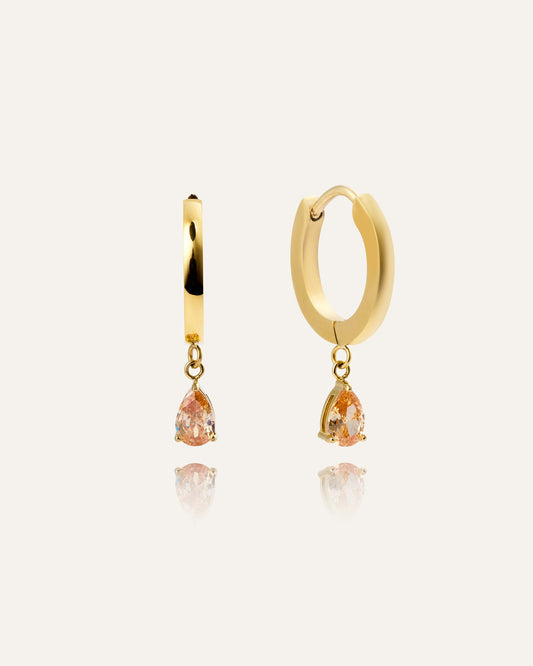 Belle Gold Hoops - Champagne