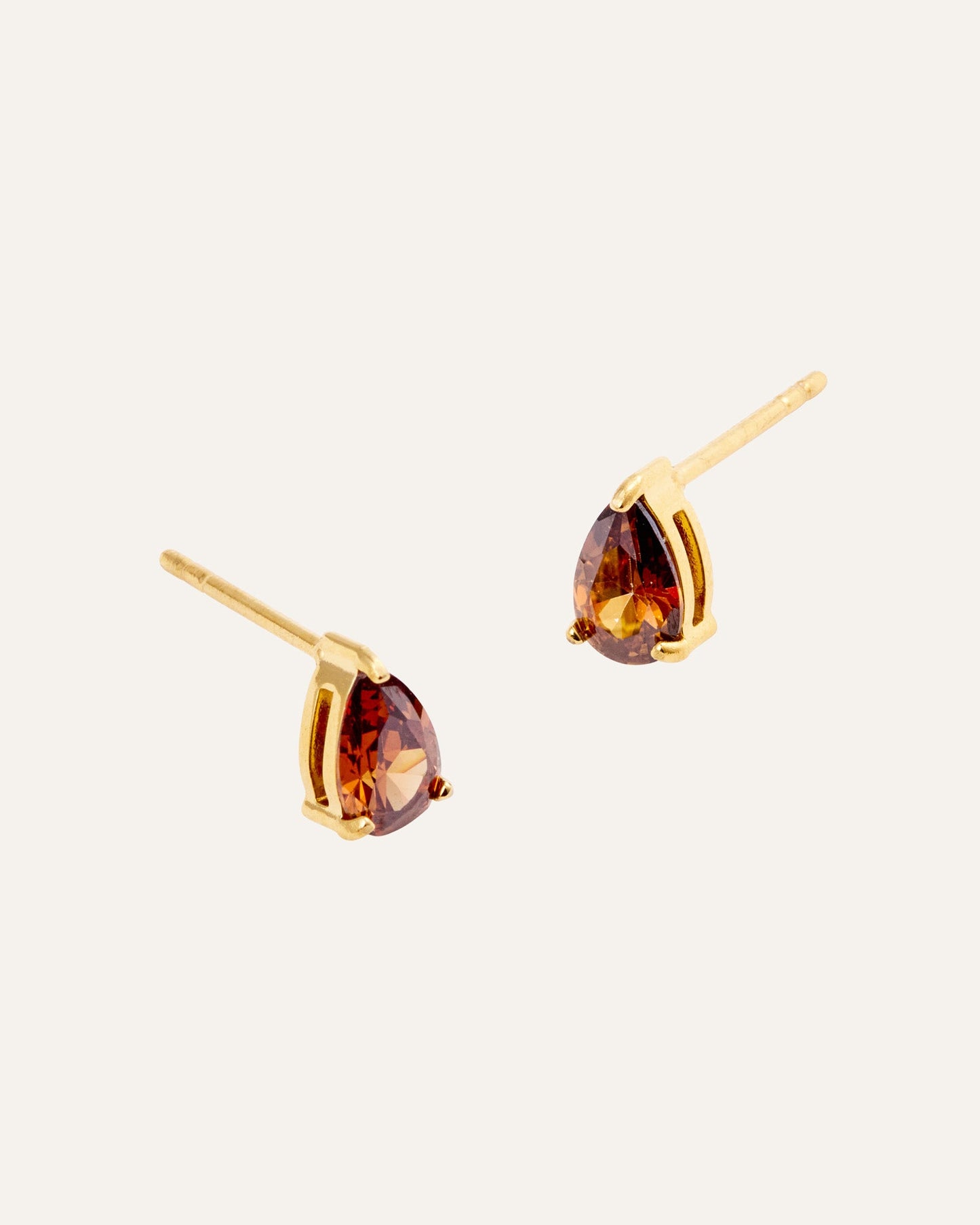 Belle Gold Medium Studs - Coffee