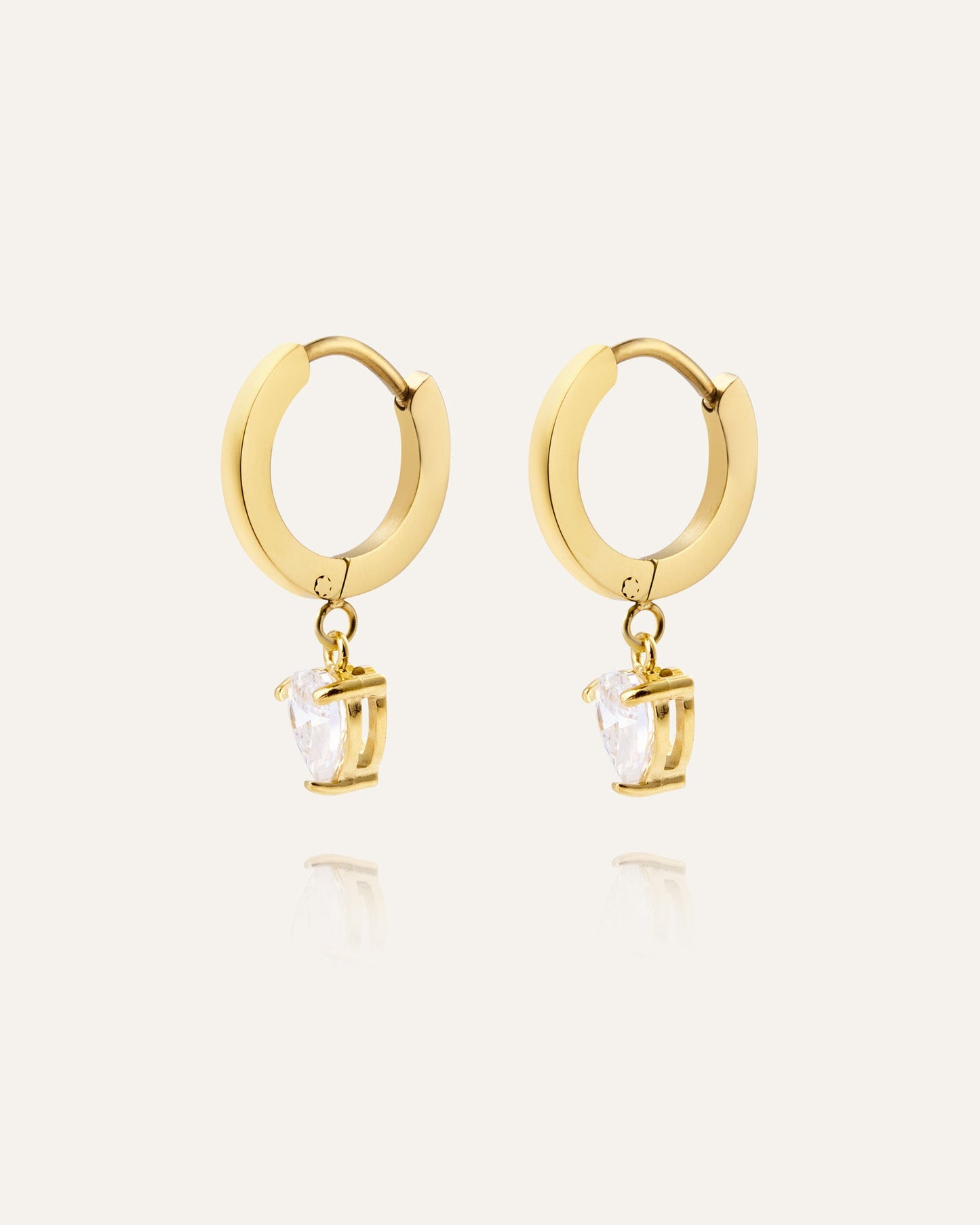 Bonne Gold Hoops - white