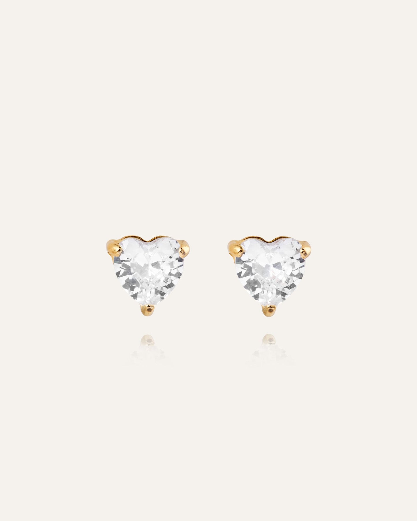 Bonne Gold Studs - white