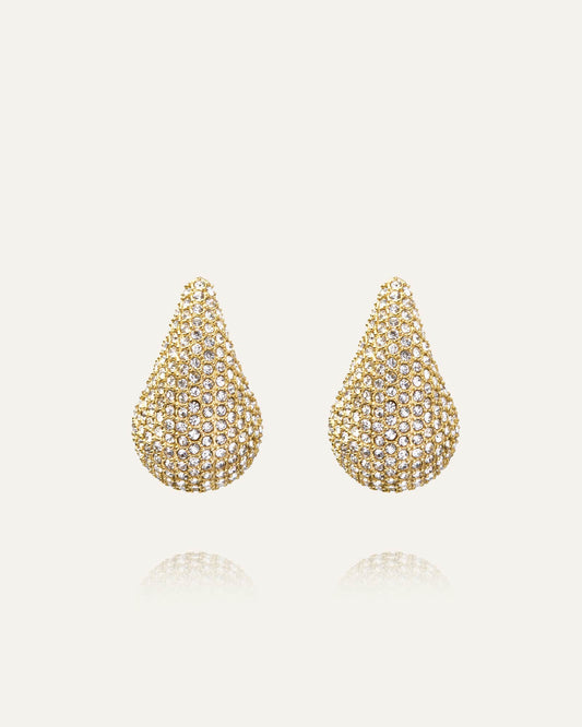 Pavé daring small gold earring