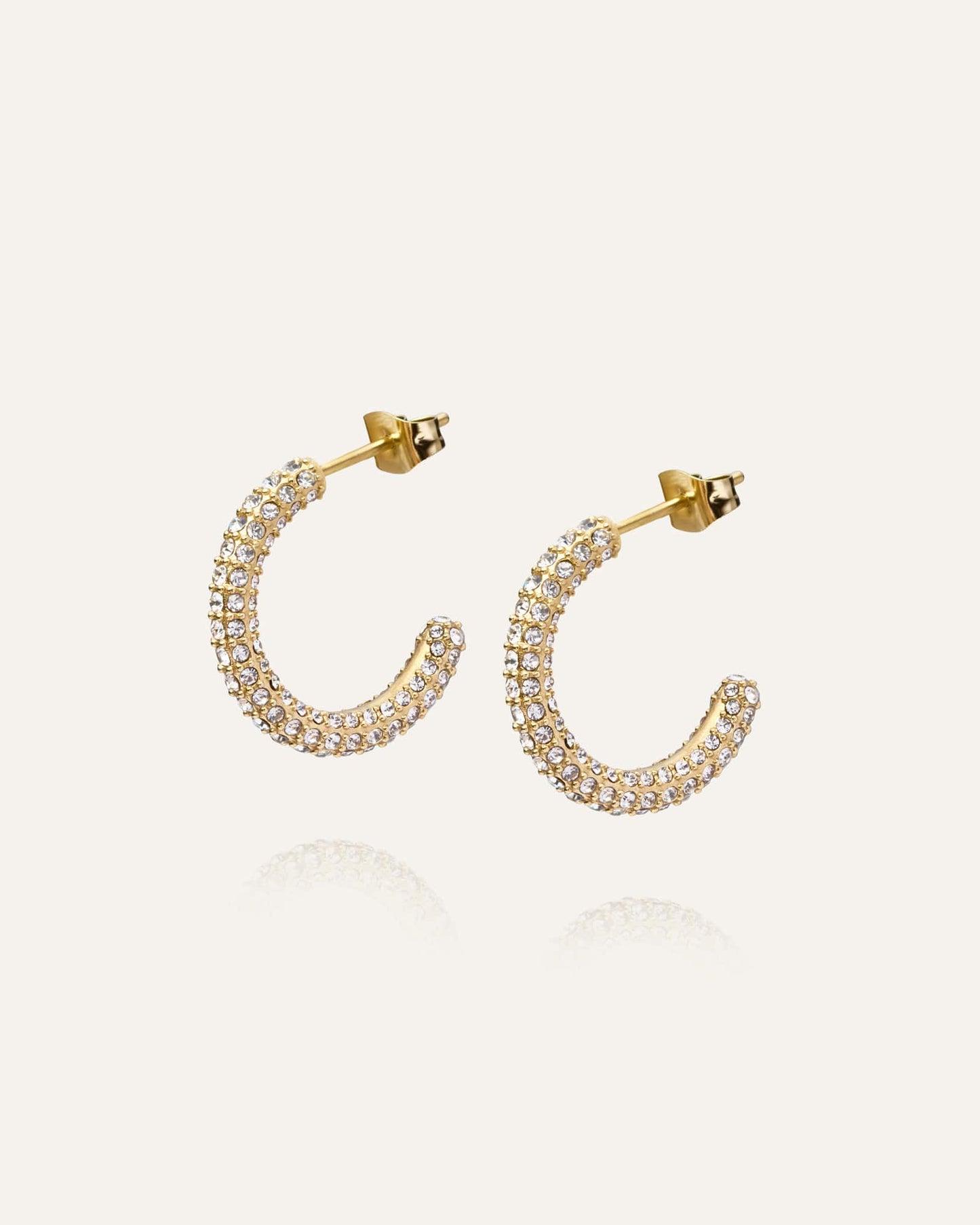 Pavé eternal large gold earrings