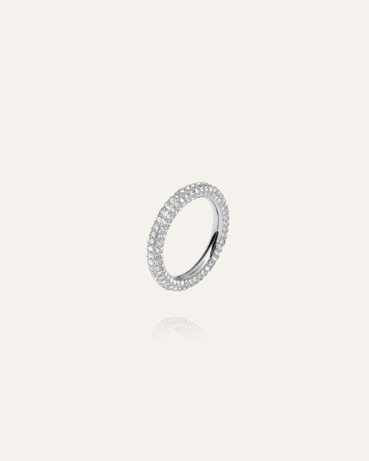 Pavé eternal silver ring