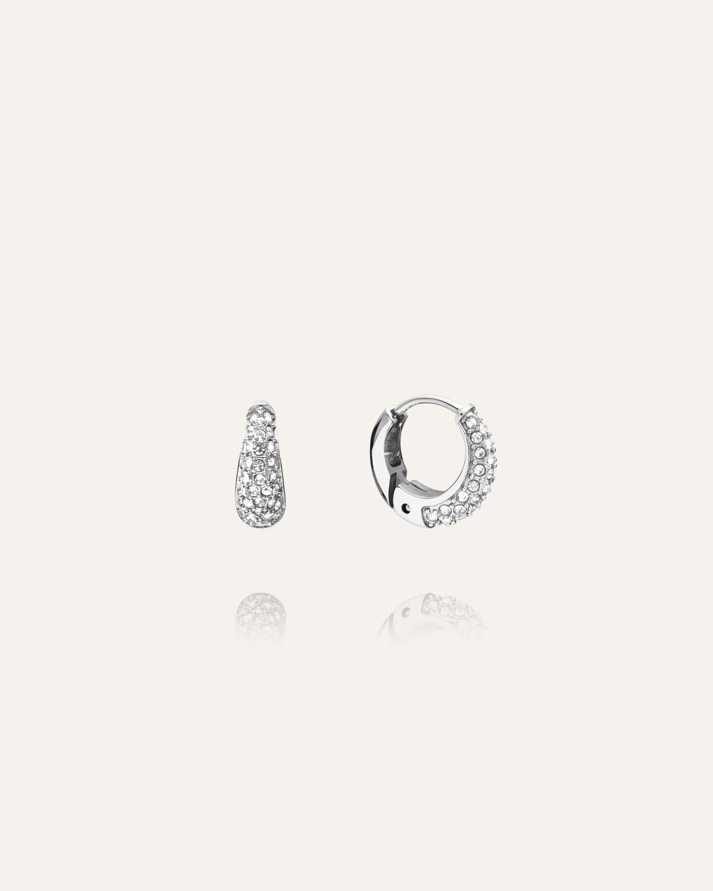 Pavé precious mini hoops