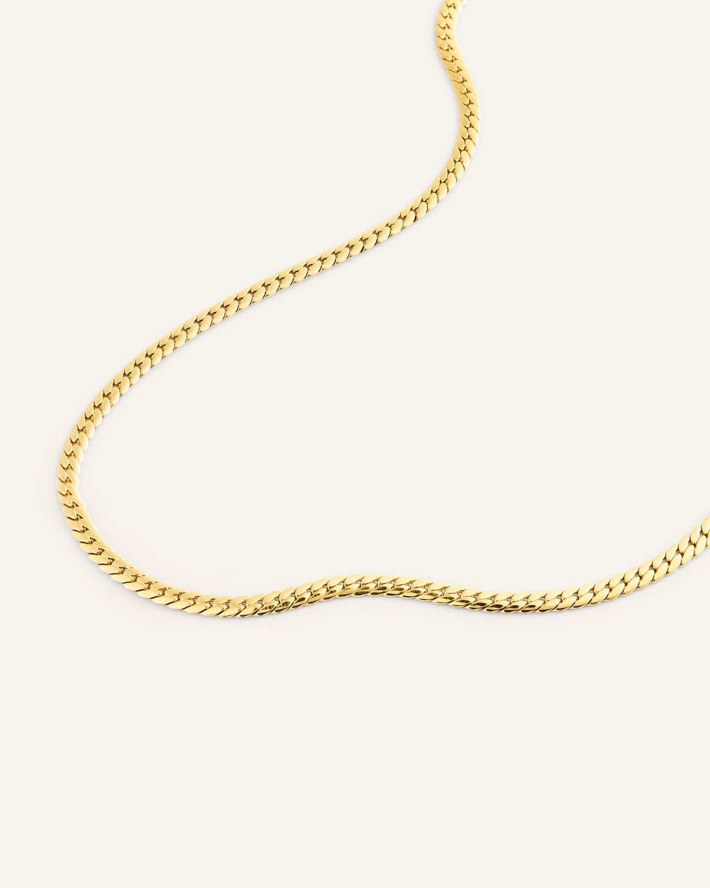 Serpentine Chain Gold Small Necklace