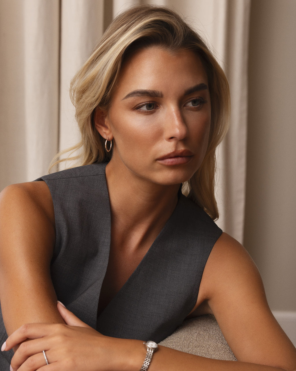Slim Large Hoops