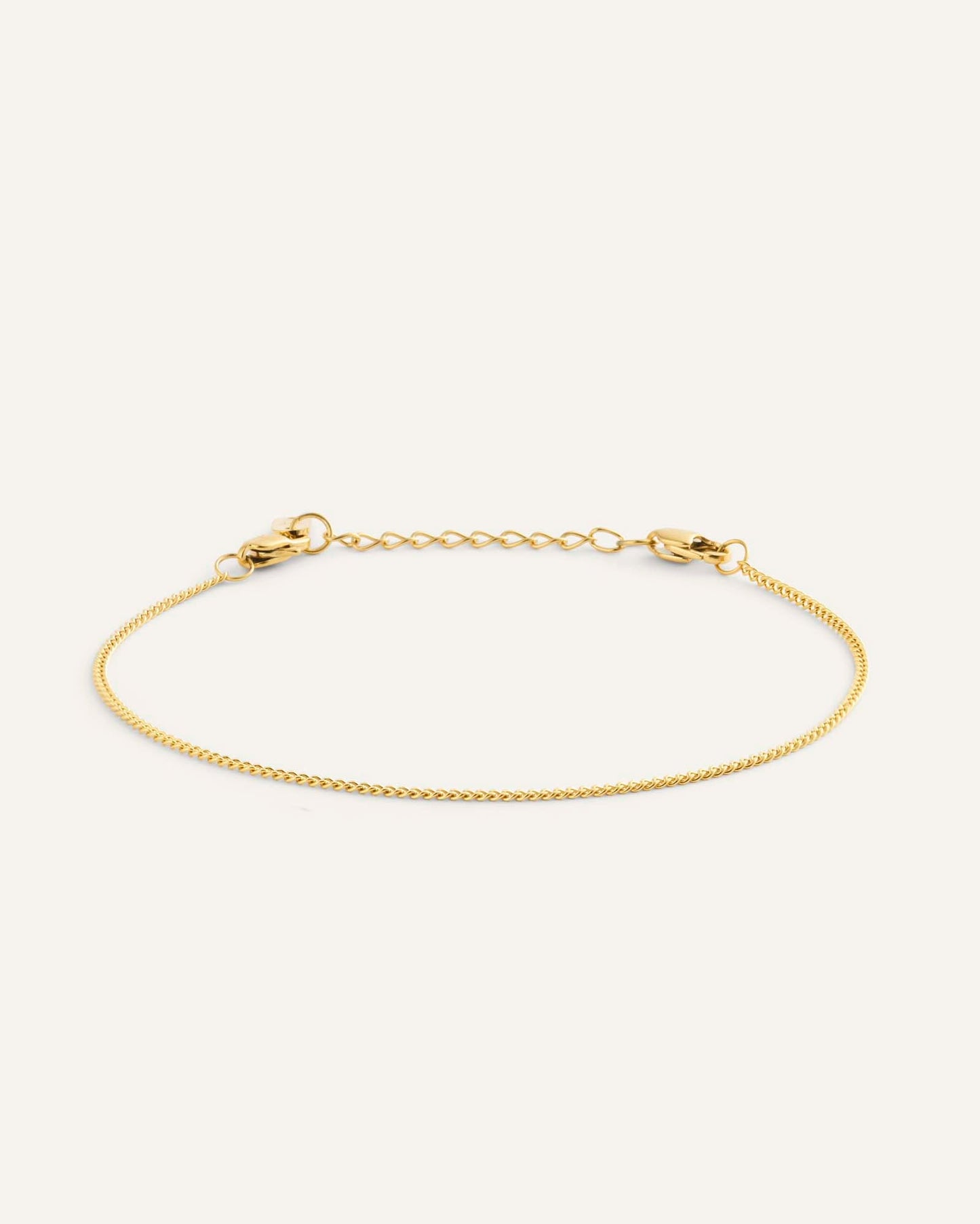 Thin Curb Chain Gold Bracelet