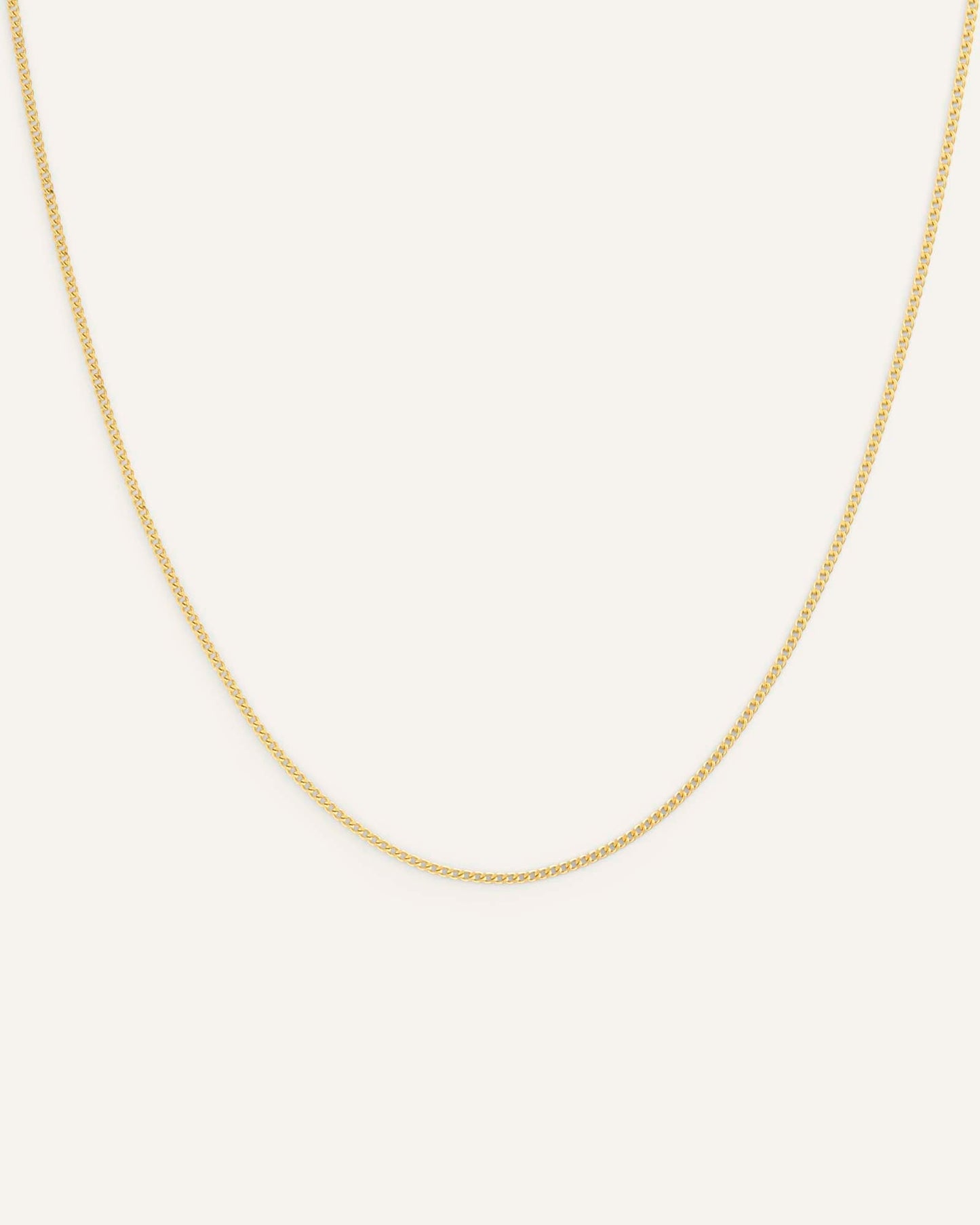 Thin Curb Chain Gold Small Necklace
