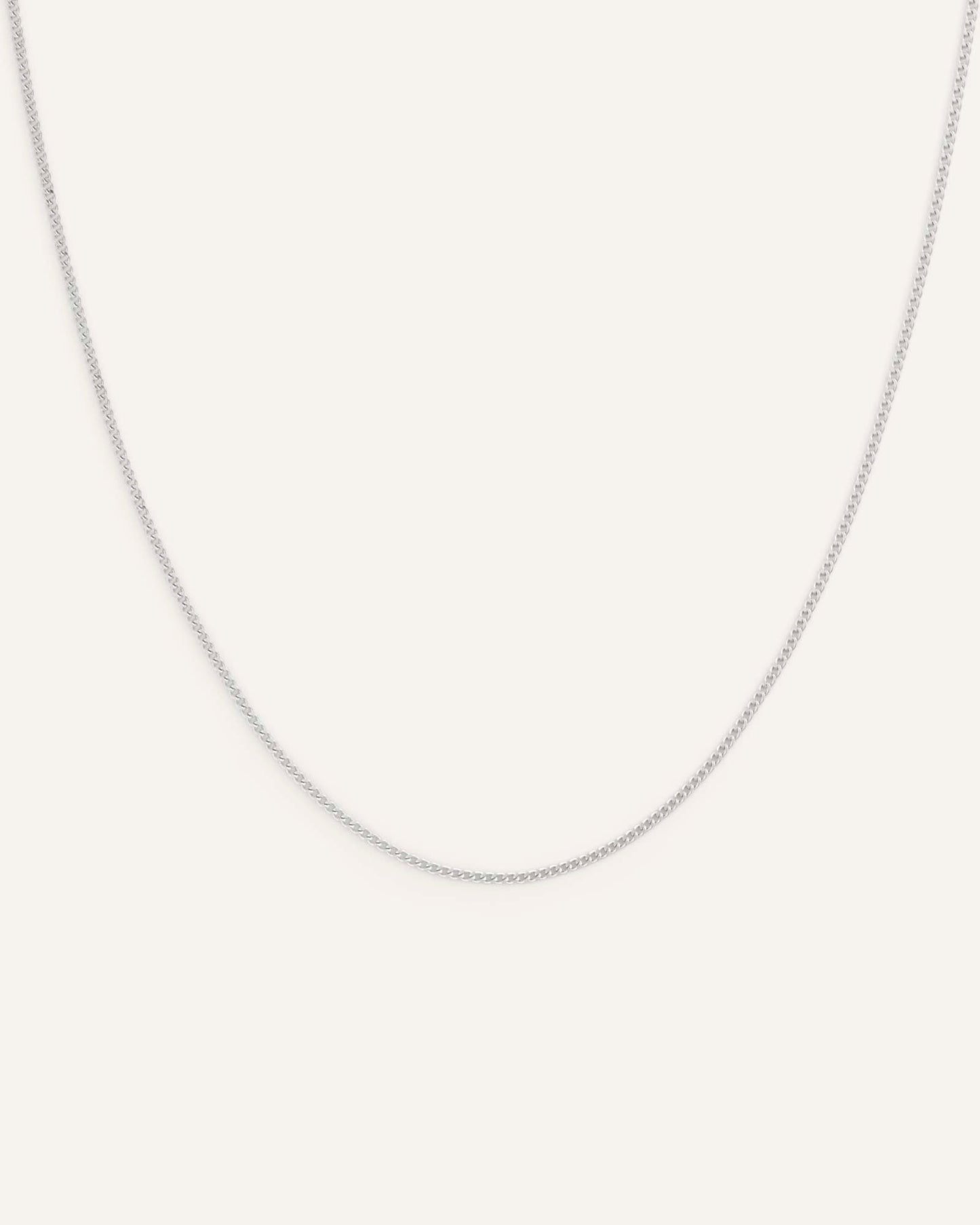 Thin Curb Chain Steel Medium Necklace