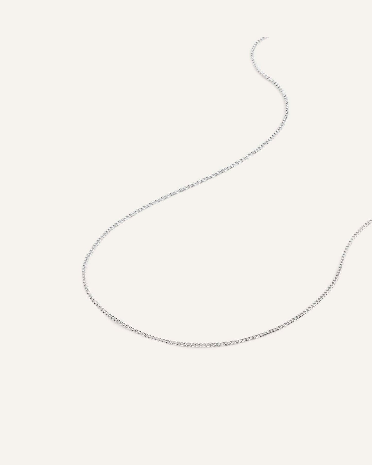 Thin Curb Chain Steel Small Necklace