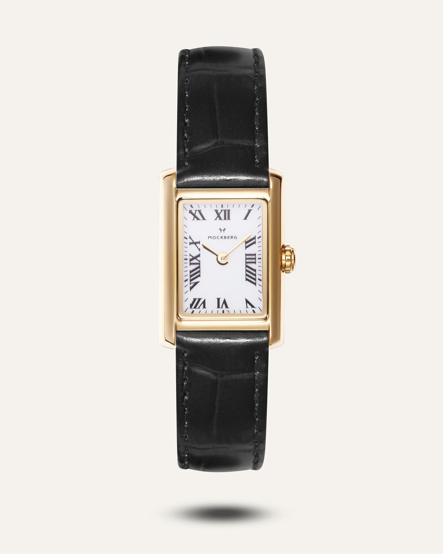 Timeless Black Leather Gold Watch