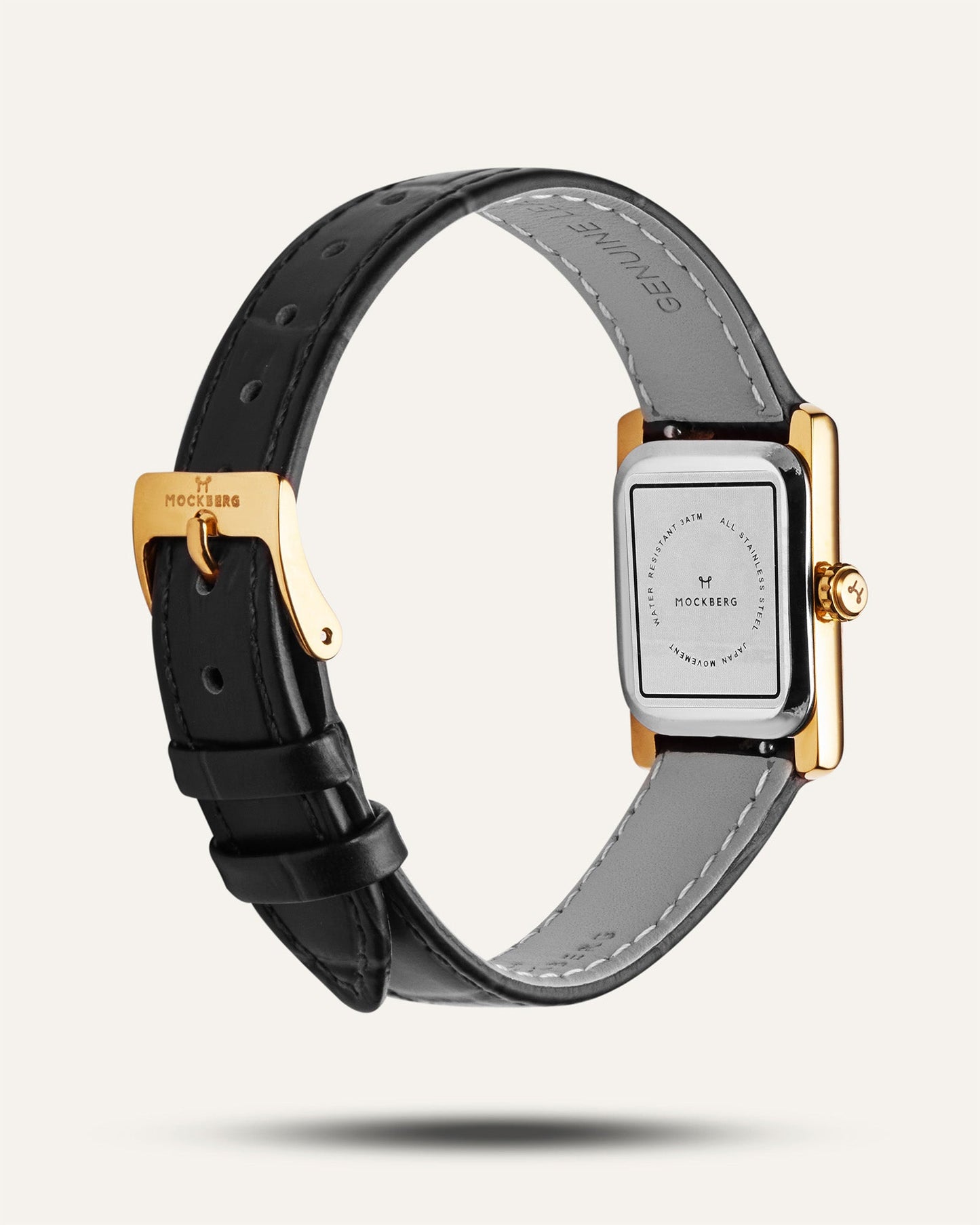 Timeless Black Leather Gold Watch