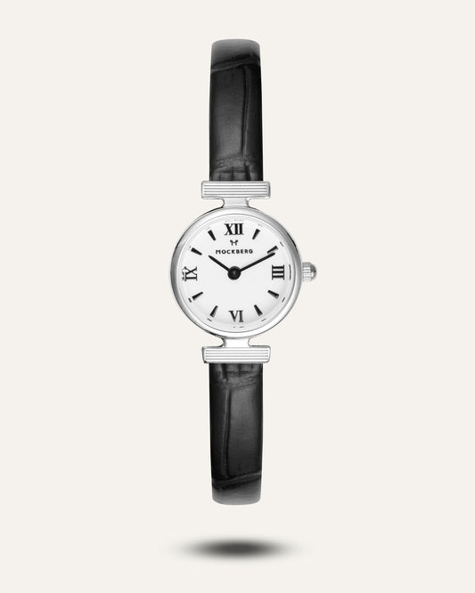 Vintage Leather Silver Watch
