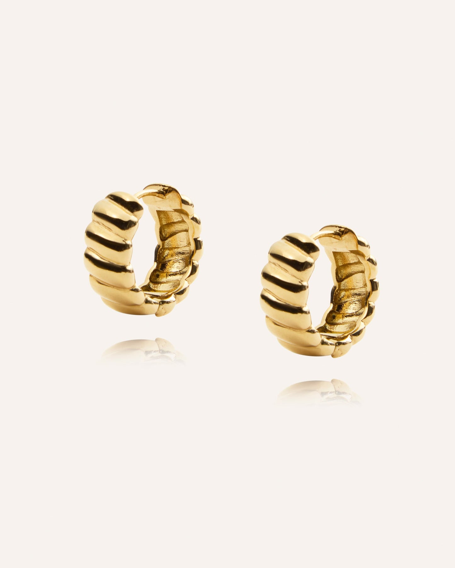 Curved Ribbed Earring